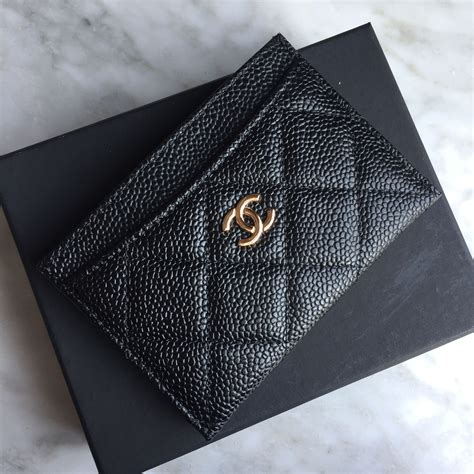 chanel card holder black and gold|chanel card holder with flap.